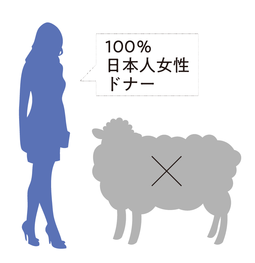 100％ヒト由来成分、日本国内生産イメージ